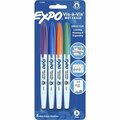 Newell Brands Marker, Wet-Erase, Expo, Fine Point, AST, 4PK SAN2134049